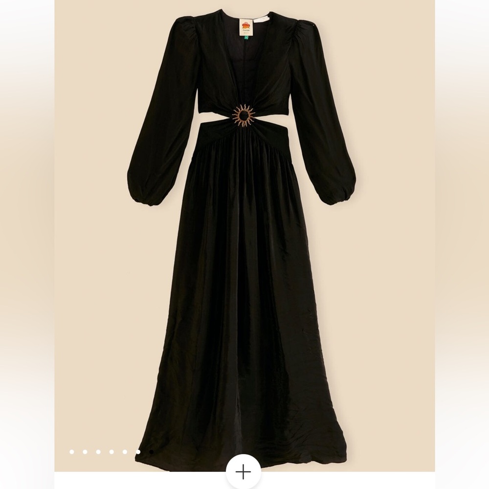 FARM RIO Black Cut Out Maxi Dress with Sun Buckle Small - Picture 5 of 16